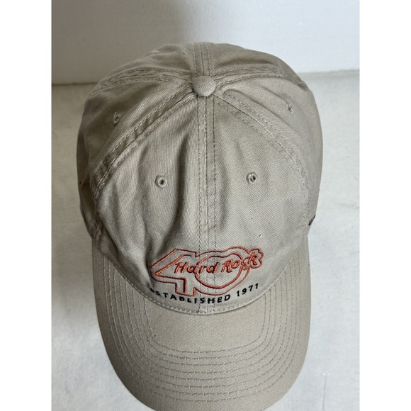 Hard Rock Cafe 40th Anniversary Cap Hat Tan‎ Snapback Adjustable Baseball Beige - Picture 2 of 7